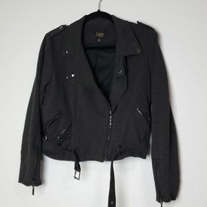 Dark Grey Moto Utility Buckle Jacket Size L
